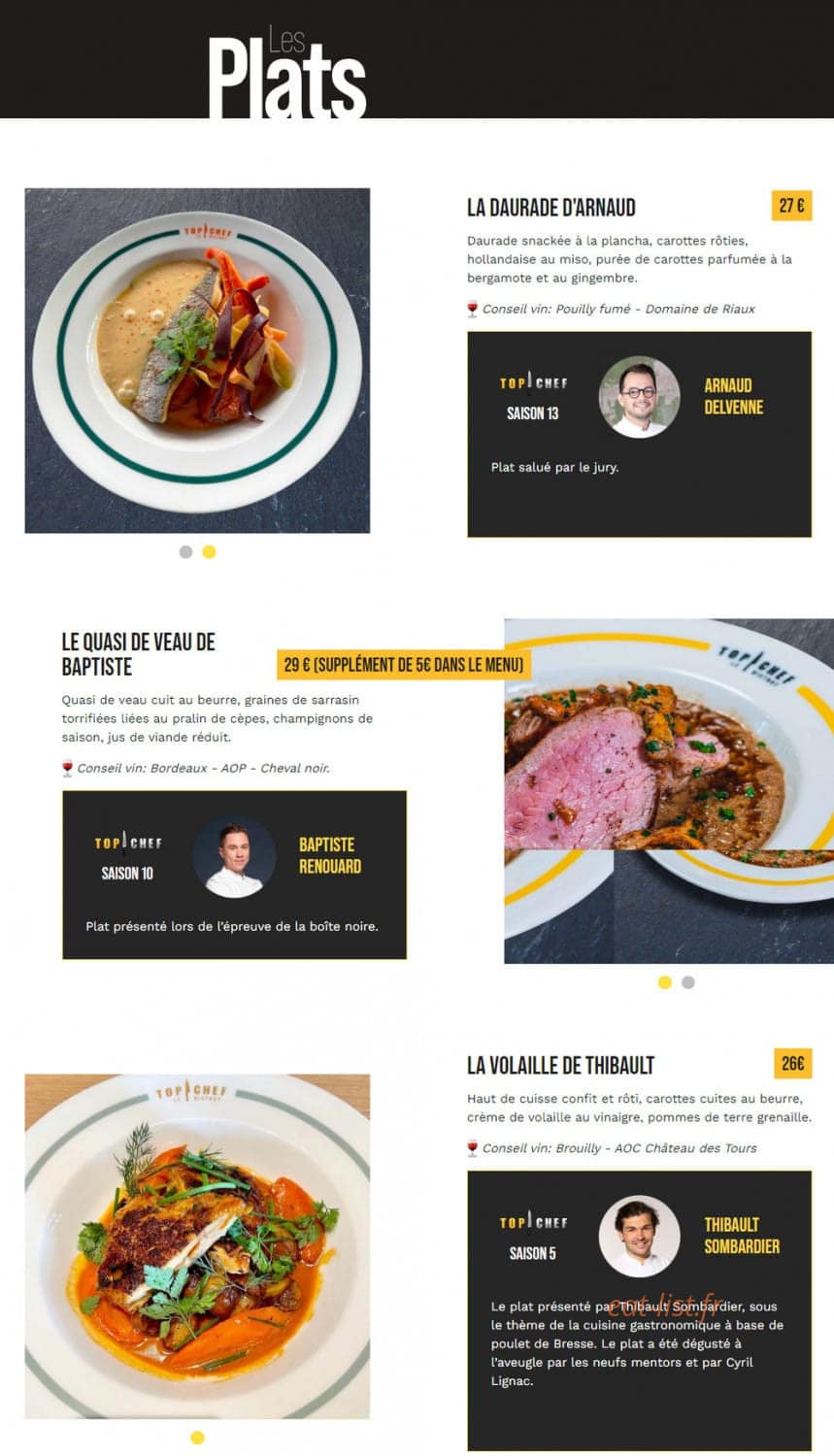 Top Chef — carte page 4