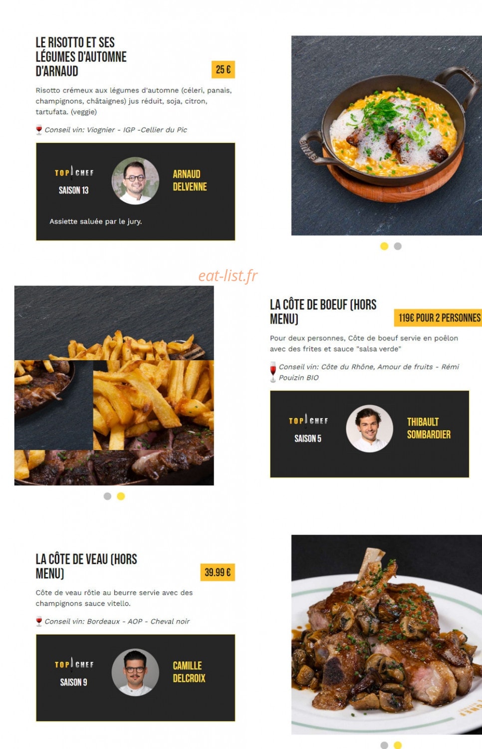 Top Chef — carte page 5