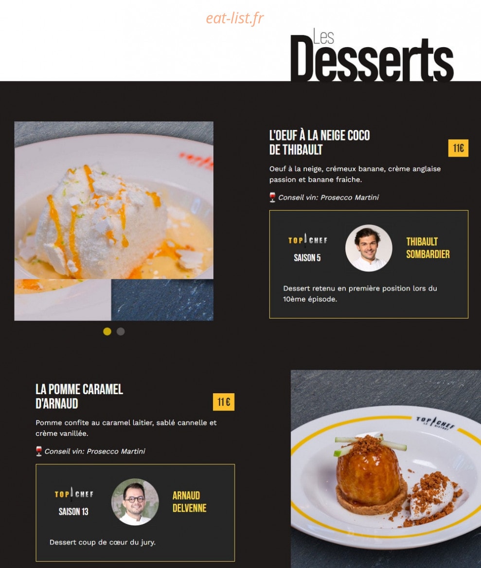 Top Chef — carte page 6