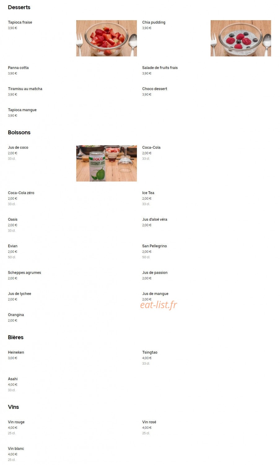 Yuffy Bowl — carte page 2