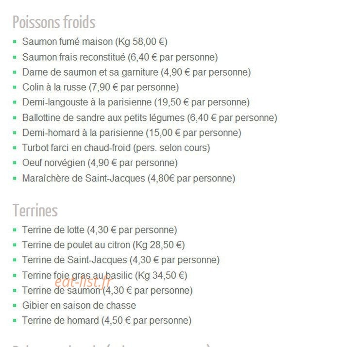 Au Gourmet d'Antony — carte page 2