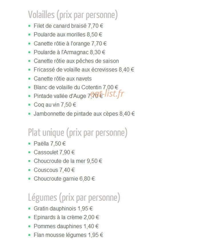 Au Gourmet d'Antony — carte page 4