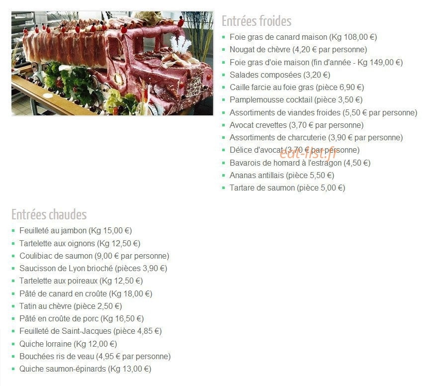 Au Gourmet d'Antony — carte page 1