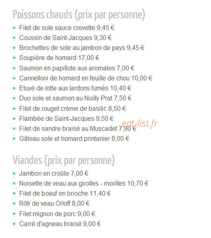Au Gourmet d'Antony — carte page 3
