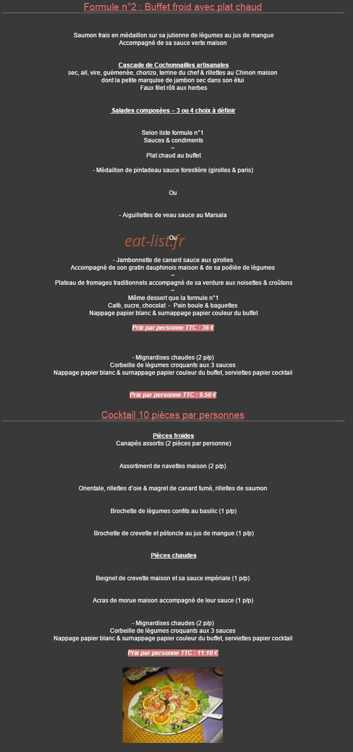 Diana Traiteur — carte page 9