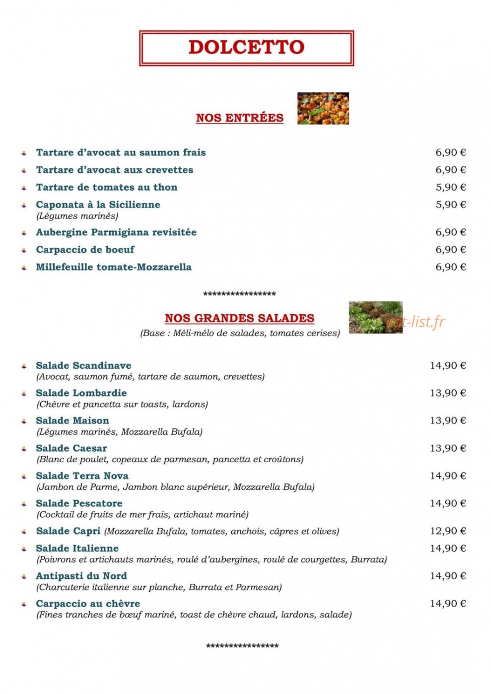 Dolcetto — carte page 1