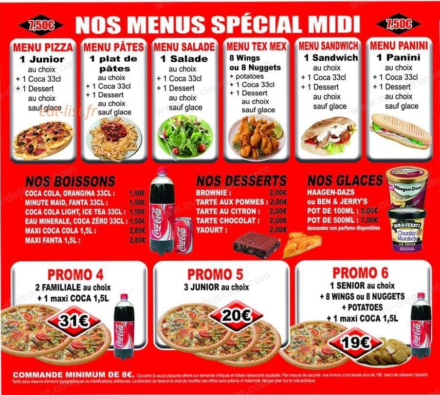 Espace Pizza — carte page 4