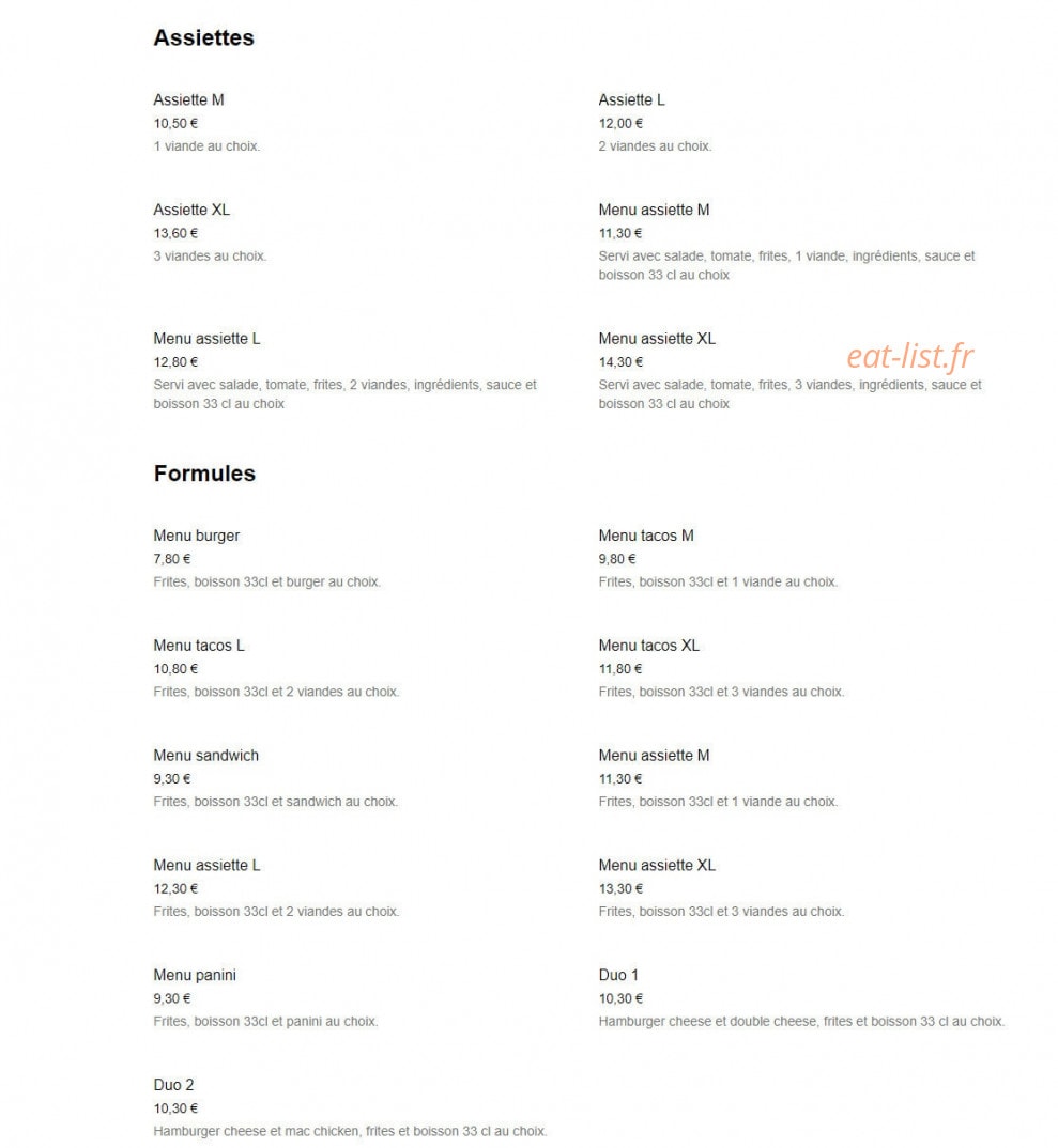 Express Food's — carte page 5