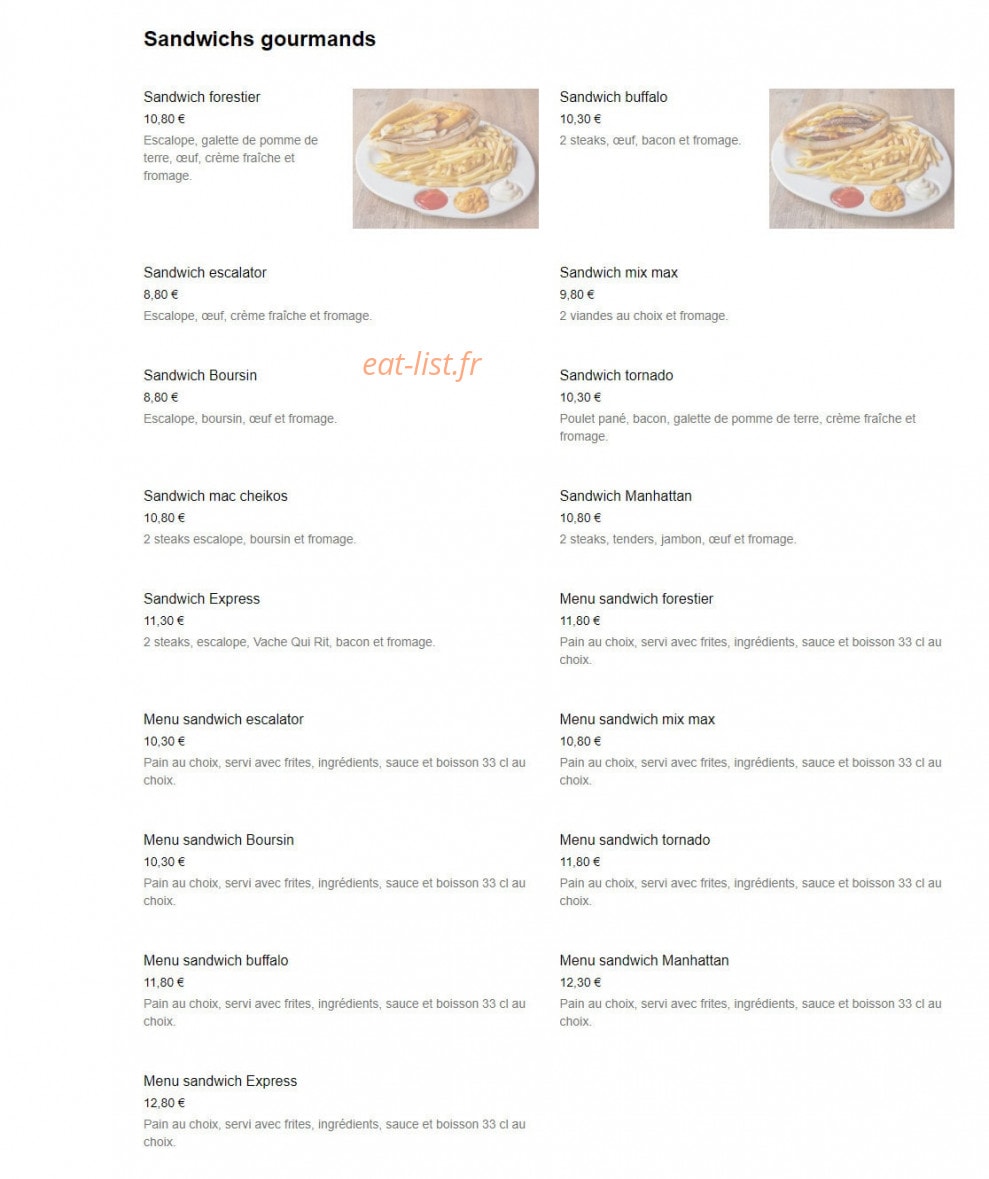 Express Food's — carte page 2