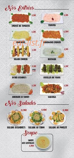 Istanbul's Grill — carte page 1