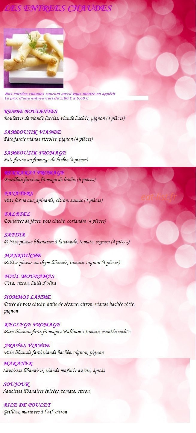 La beyrouthine — carte page 2
