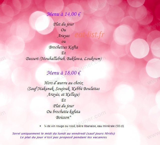La beyrouthine — carte page 5