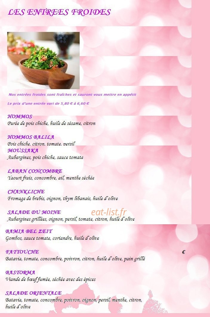 La beyrouthine — carte page 1