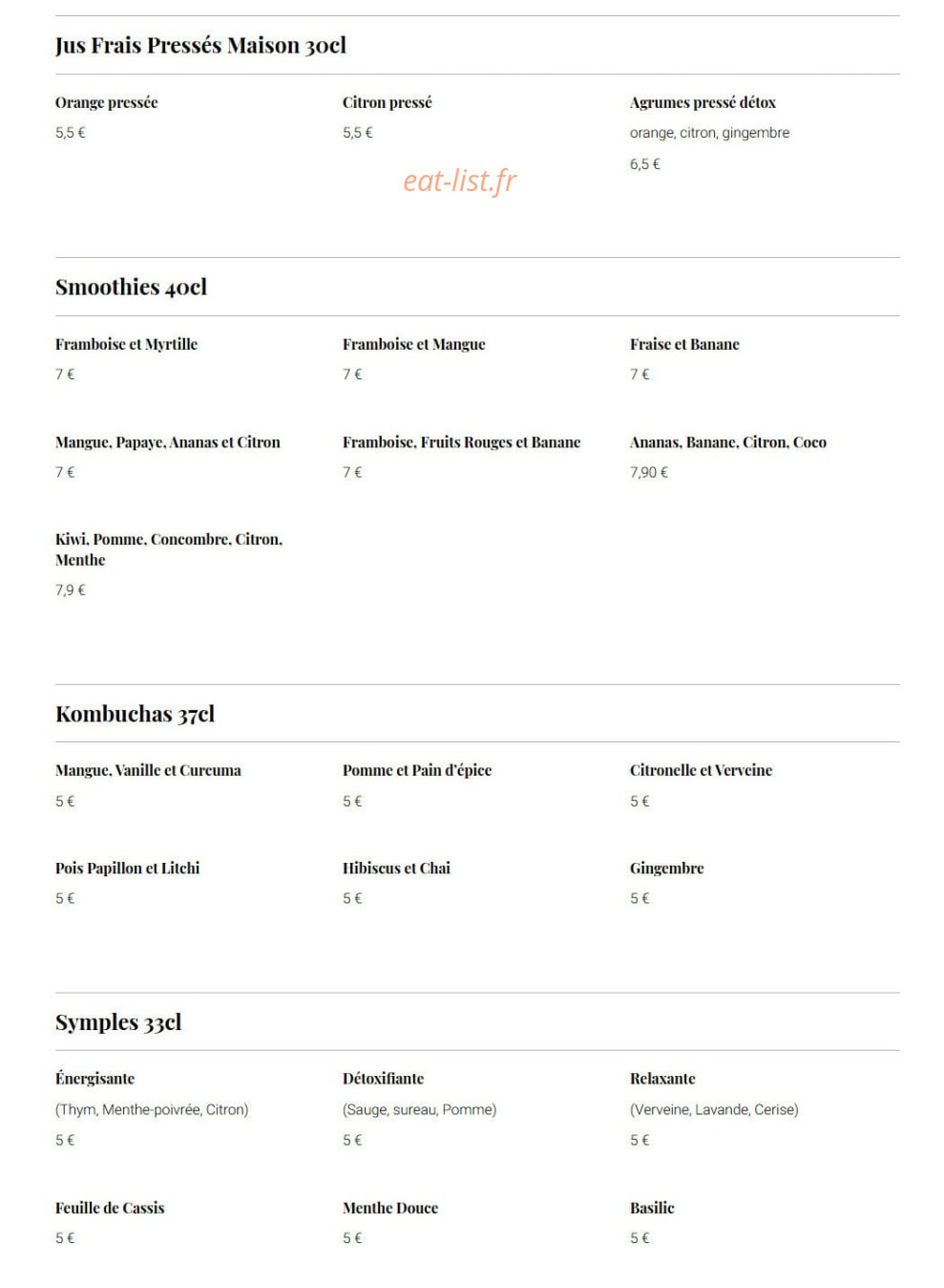 Le Jardin Secret — carte page 10