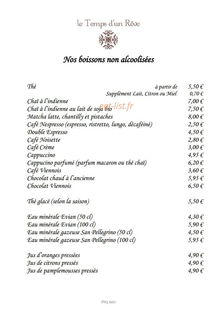 Le Temps d'un Rêve — carte page 2
