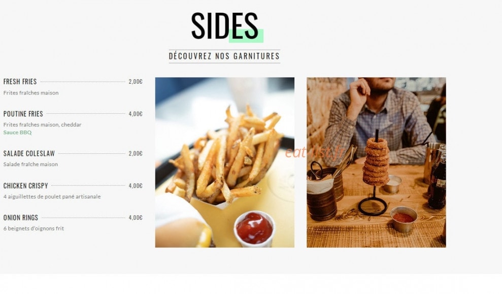 Mady's burger — carte page 2