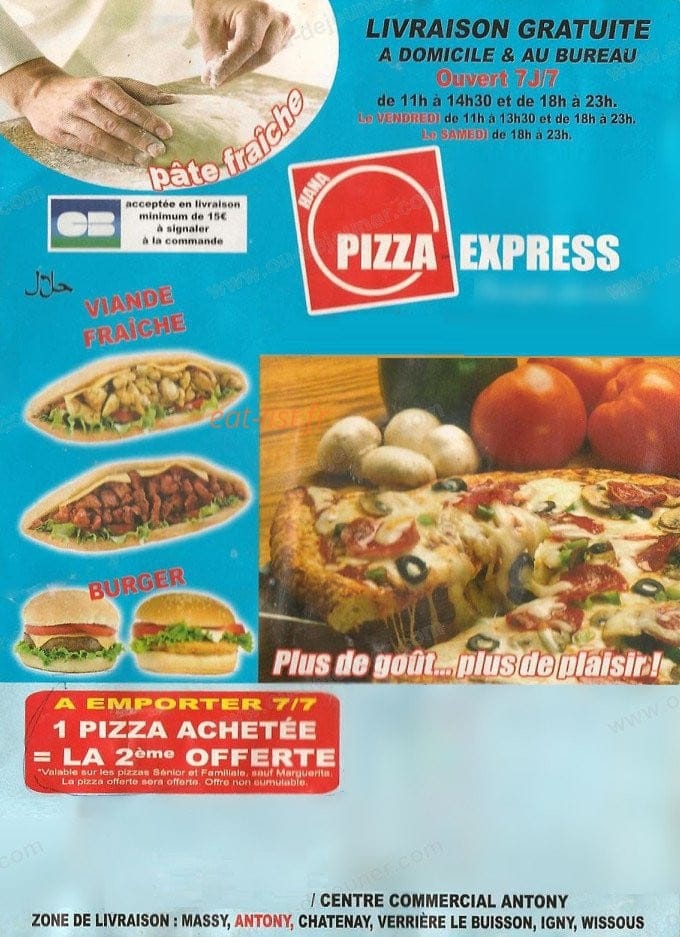 PIzza Express — carte page 1