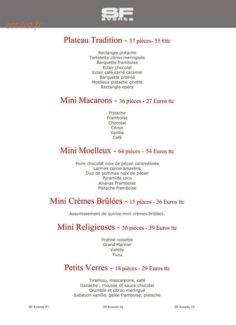 SF Events — carte page 31