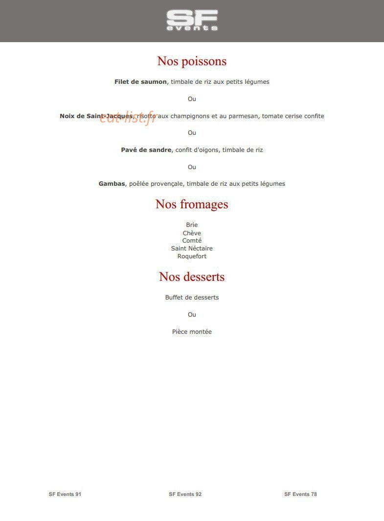 SF Events — carte page 34