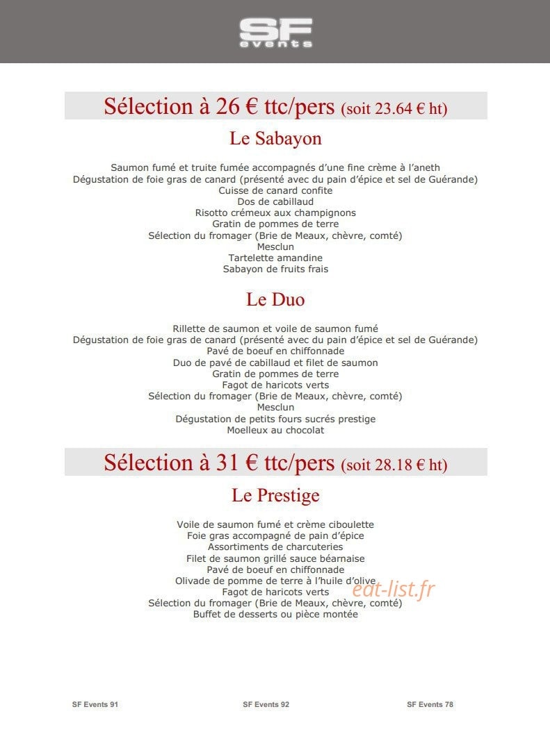 SF Events — carte page 10