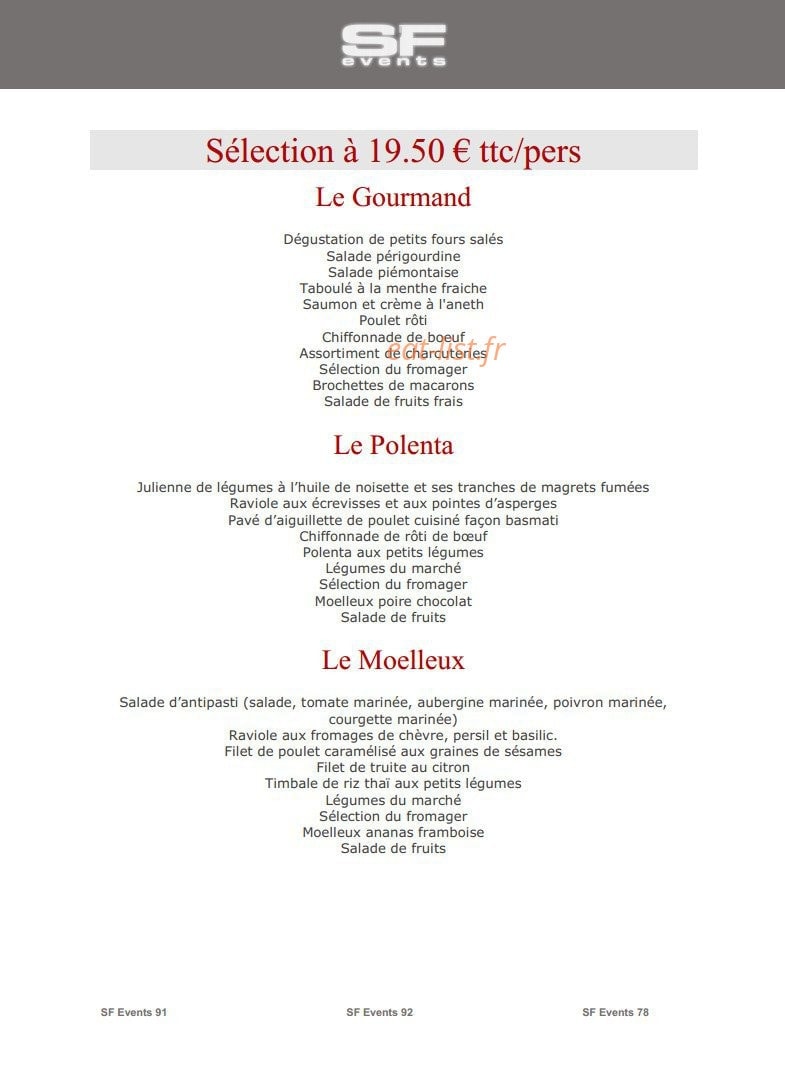 SF Events — carte page 24