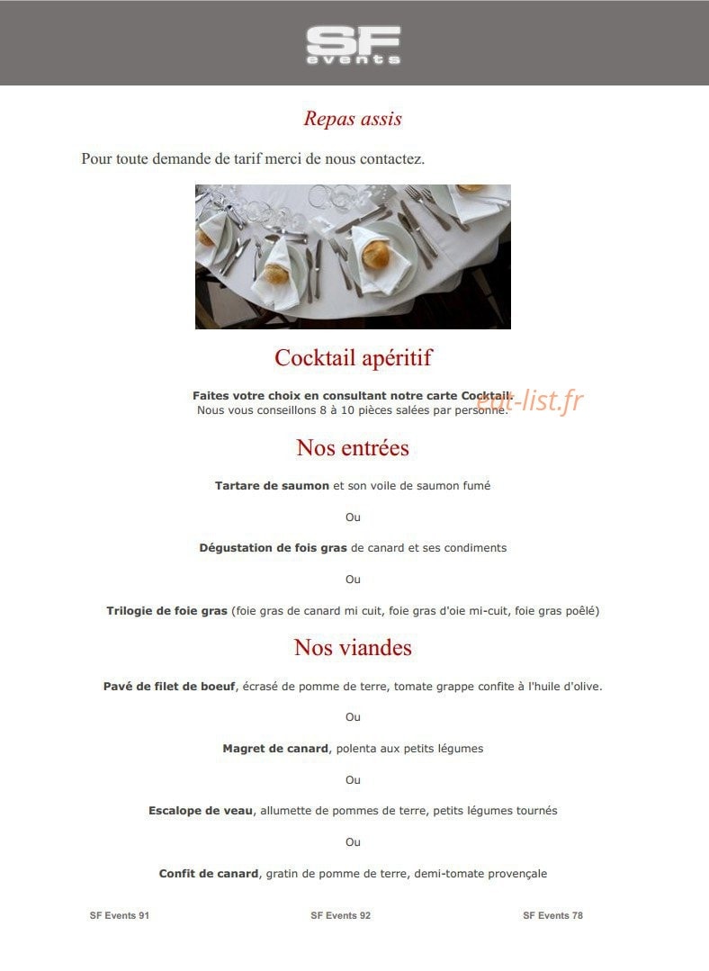 SF Events — carte page 18