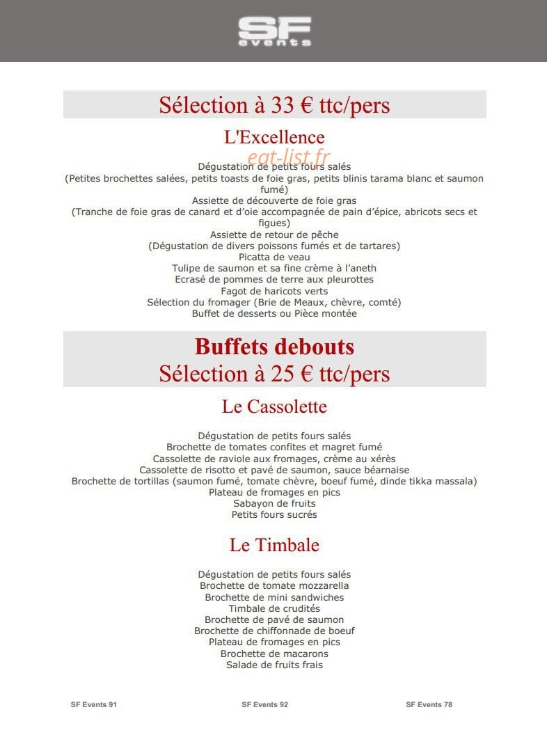 SF Events — carte page 26