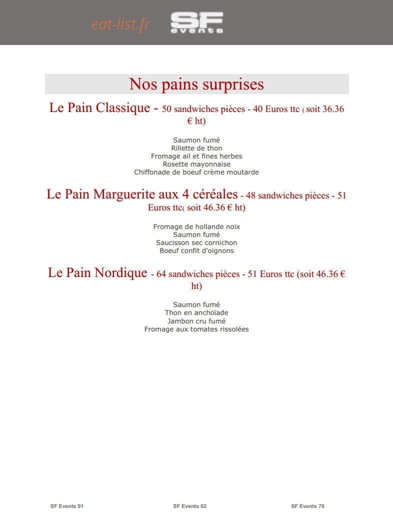SF Events — carte page 14