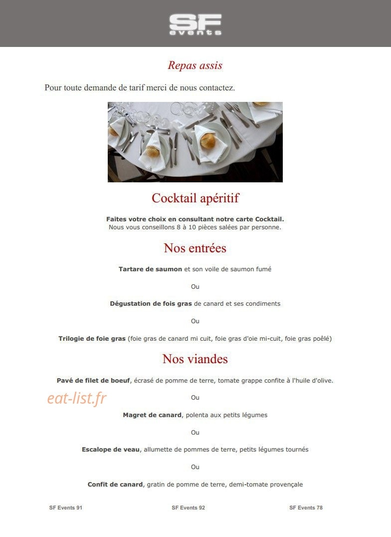 SF Events — carte page 33