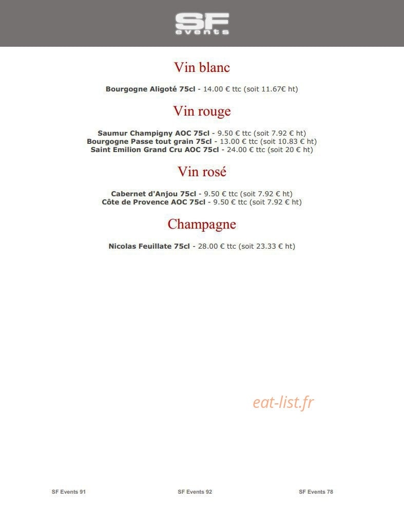SF Events — carte page 21