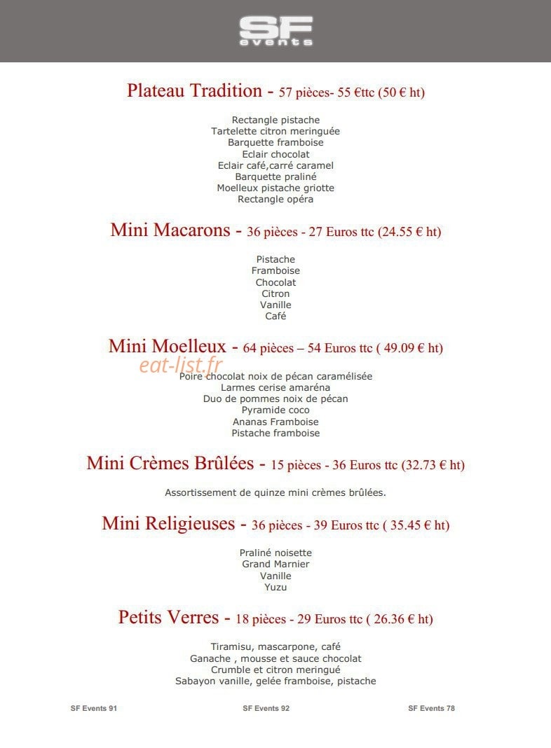 SF Events — carte page 16