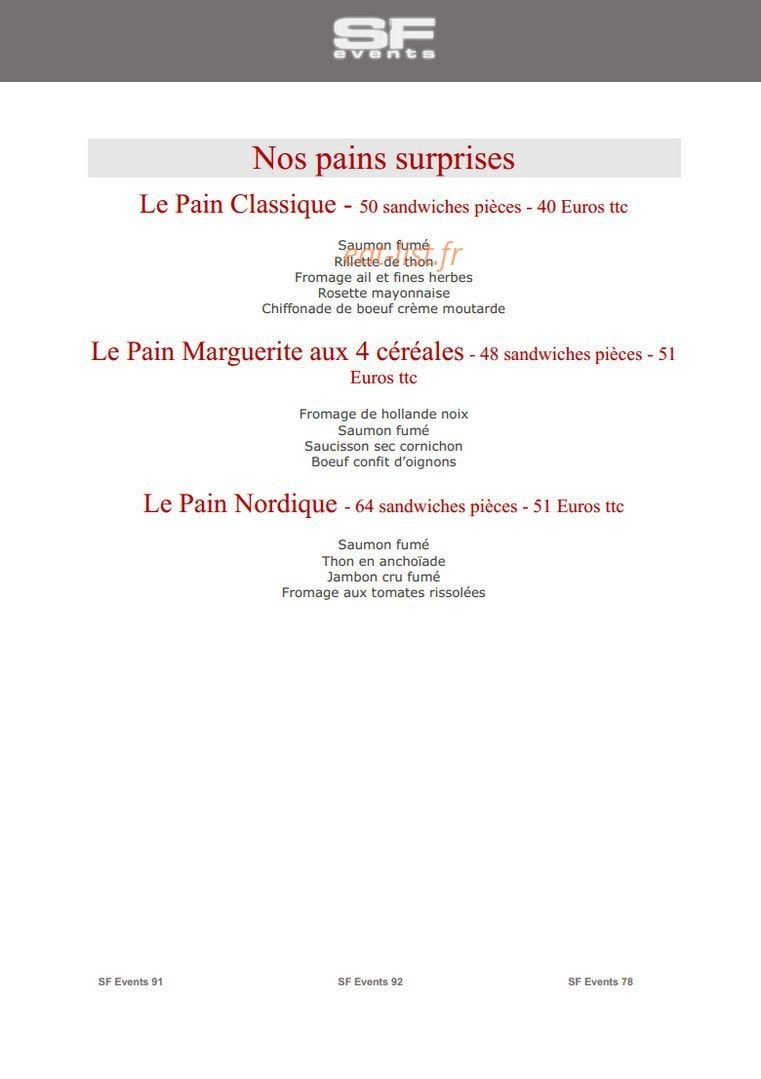 SF Events — carte page 29