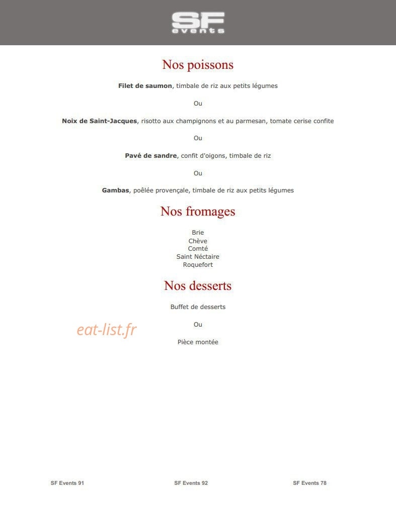 SF Events — carte page 19