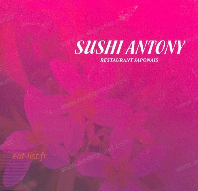 Sushi antony — carte page 1