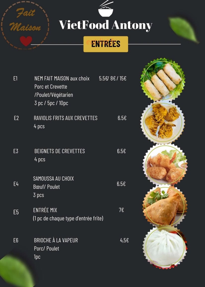VietFood — carte page 1