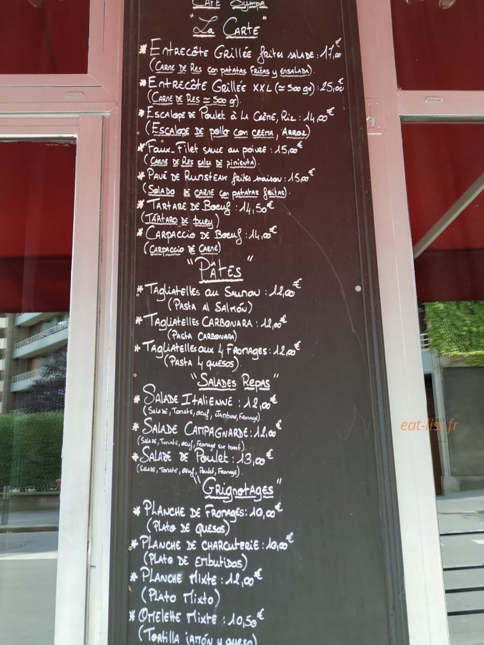Au café sympa — carte page 1
