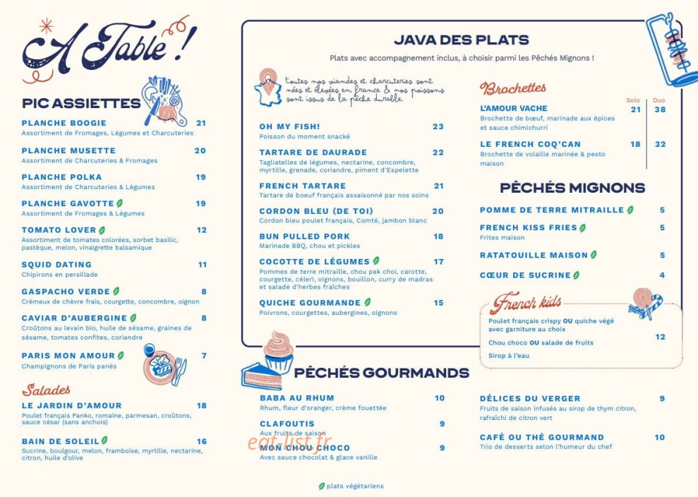 French Kiss — carte page 2