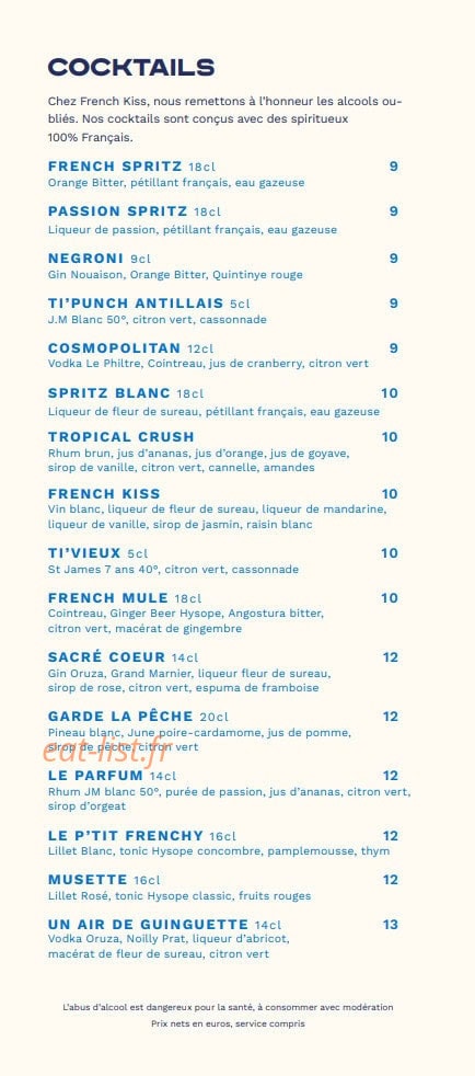 French Kiss — carte page 10