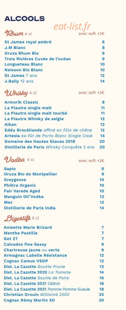 French Kiss — carte page 7