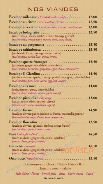 Il Giardino — carte page 3