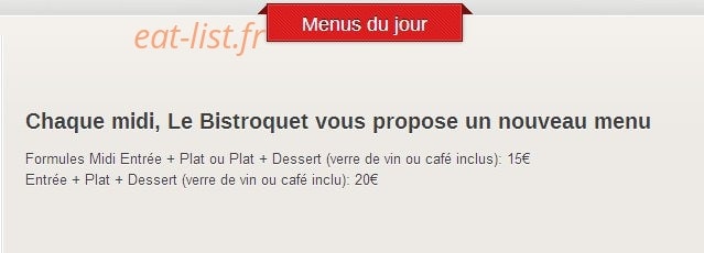 Le Bistroquet — carte page 3