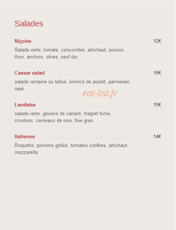 Le Bistroquet — carte page 2