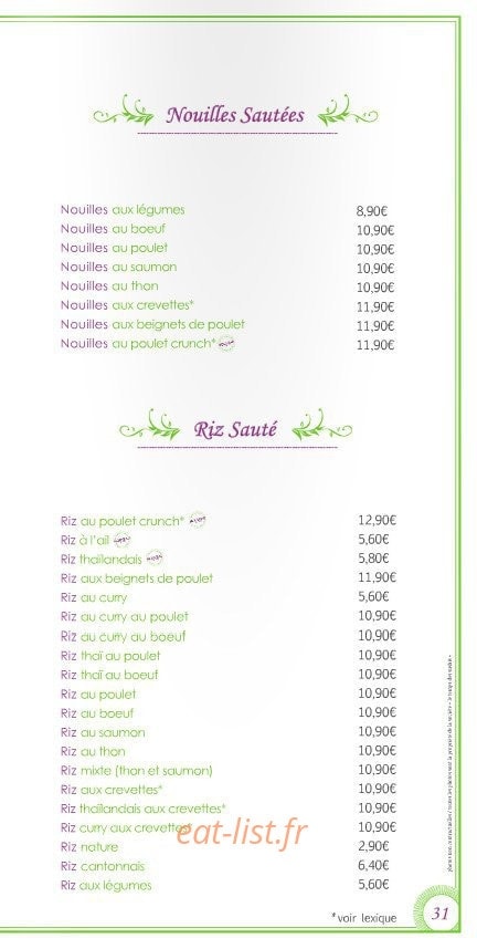 Le temps des Sushis — carte page 31