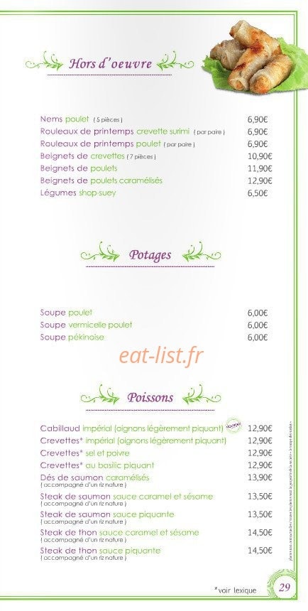 Le temps des Sushis — carte page 29