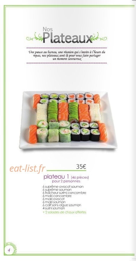 Le temps des Sushis — carte page 3