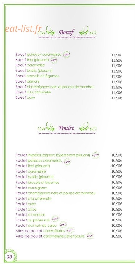 Le temps des Sushis — carte page 30