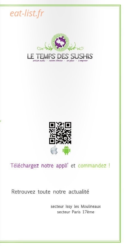 Le temps des Sushis — carte page 35