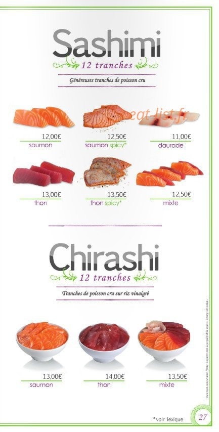 Le temps des Sushis — carte page 27