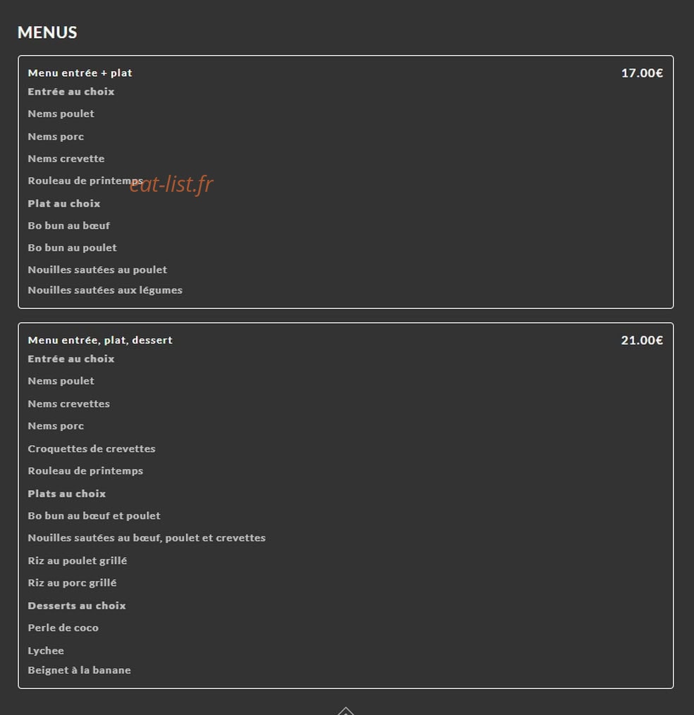 Pot o Pho — carte page 1