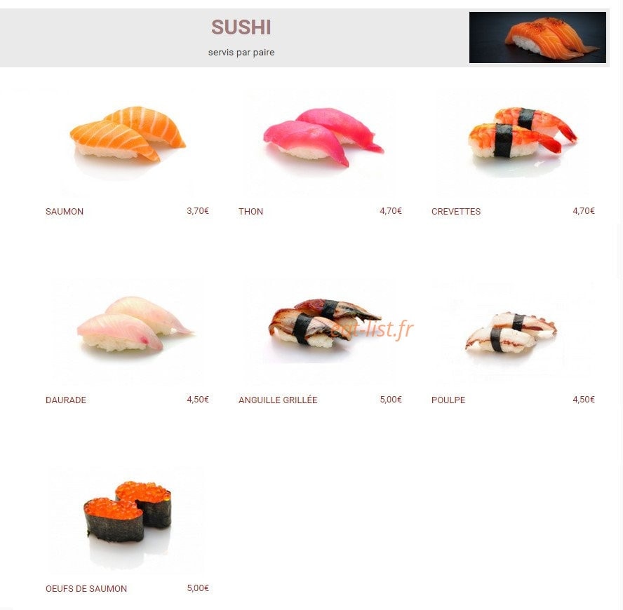 Sushi Do — carte page 2